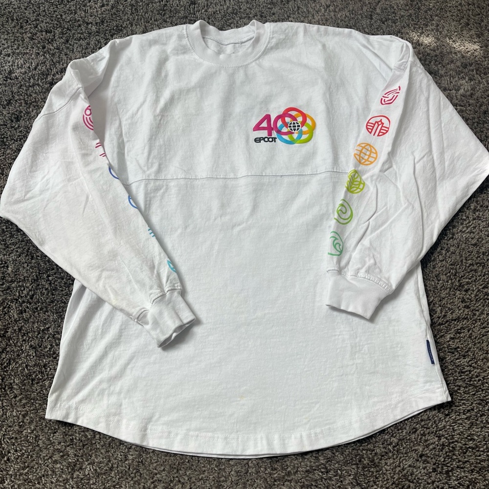 WDW Disney World Spirit Jersey Epcot 40th Anniversary Vacation Size Sm Colorful